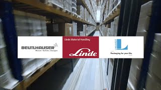 Hochregalstapler bei LINHARDT  Kooperationsprojekt mit Fa Beutlhauser Fa Linde Material Handling [upl. by Lottie]