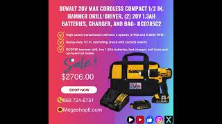 Dewalt 20V MAX Cordless 12 in Hammer Drill 2 20V 13Ah Batteries Charger and Bag DCD785C2 [upl. by Southworth]