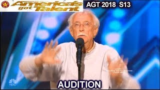 Andy Huggins Stand Up Comedian He amp Howie Started Together Americas Got Talent 2018 Audition AGT [upl. by Ahsiekan]