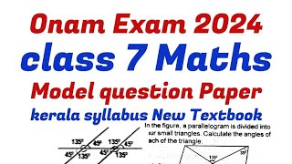 Class 7 maths Onam exam model questions and answers 2024 Class 7 maths firsttermonamexam2024 [upl. by Godrich]