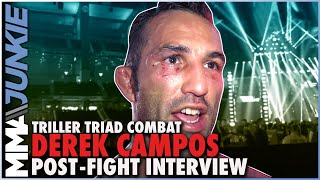 Derek Campos reacts to winning war at Triller Triad Combat [upl. by Saeger]