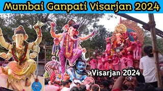 Ganpati Visarjan Mumbai Girgaon chowpatty 2024  Lalbaugcha Raja Visarjan 2024 ganpati visarjan [upl. by Mita]