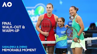 Sabalenka v Zheng  Final WalkOut amp WarmUp  Australian Open 2024 [upl. by Eixam910]