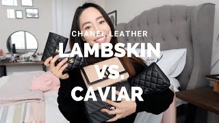 Chanel Leather Comparison Lambskin vs Caviar Details protective stickers amp only choosing 1 [upl. by Obadiah]