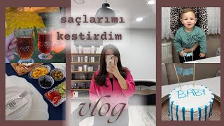 SAÇLARIMI KESTİRDİM 🥹BEBEK KUTLAMASI🥰CİNSİYET PASTASI YAPTIMEV GÜNLÜKLERİVLOG [upl. by Fernanda467]