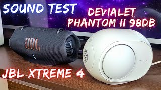 JBL Xtreme 4 VS Devialet Phantom II 98dB  Sound Test [upl. by Nareht]