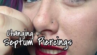 Changing Piercings  Septum [upl. by Emelen]