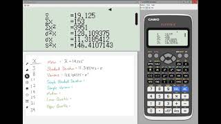 Classwiz HowTo Finding the Mean Standard Deviation amp Quartiles from Raw Data [upl. by Lamej]