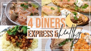 😋4 IDÉES DE DÎNERS EXPRESS FACILES ET HEALTHY 🍠Prêts en  20 minutes [upl. by Htial]