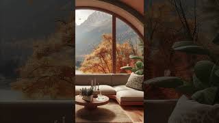 Living Room Cozy Fireplace Ambience relax fireplaceambience relaxingsounds rain [upl. by Acnalb]