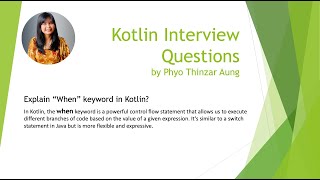 Explain quotWhenquot keyword in Kotlin  Kotlin related interview question [upl. by Havard]