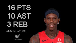 Dennis Schroder 16 pts 10 ast 3 reb vs Bulls  January 30 2024 [upl. by Ruhtracam405]