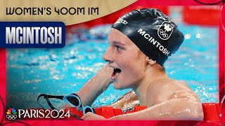 Summer McIntosh beats out Team USAs Grimes Weyant for 400m IM gold  Paris Olympics  NBC Sports [upl. by Irihs453]