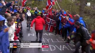 Norwegian police flooring a guy at Bergen UCI cycling world championship 2017 [upl. by Machutte]