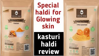 Kasturi Haldi uses for skin GlowingReview wild turmeric powderskin brightening face pack [upl. by Dwight595]