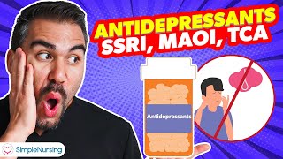 Pharmacology  Antidepressants  SSRI MAOI TCA SNRIs nursing RN PN MADE EASY [upl. by Sremmus]