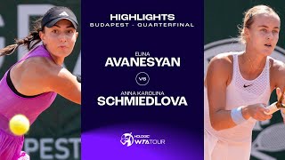 Elina Avanesyan vs Anna Karolina Schmiedlova  2024 Budapest Quarterfinal  WTA Match Highlights [upl. by Odnalro]