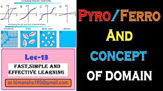 Lec13 PYROFERROElectric MaterialsDOMAIN ConceptDouble Curie TempMaterial Science for ESE [upl. by Ahtamat]