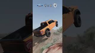 Ford Raptor vs Tesla Cybertruck beamngdrive beamng gaming [upl. by Pacifica]