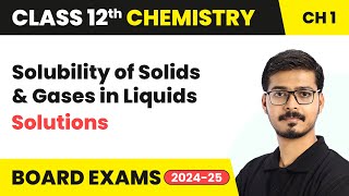 Solubility of Solids in Liquids amp Solubility of Gases in Liquids  Class 12 Chemistry Ch 1  202425 [upl. by Shull]