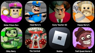 SCARY TEACHER 3DTHE CARNIVAL OBBYHAPPY BARRYSSISTER PRISON RUNROBLOXOBBY BARRYTROLL QUEST USA [upl. by Aryek]