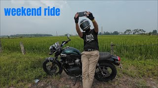 Triumph Bonneville T100 Weekend Ride LongBonnie8 triumph bonneville t100 pov dji action4 [upl. by Dorinda]