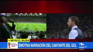 increíble relato gol de Yerry Mina vs Inglaterra Javi Fernández El Cantante del Gol Gol Caracol [upl. by Kamat]