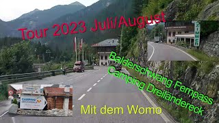 Tour 2023 JuliAugust Balderschwang  Fernpass Camping Dreiländereck Ried im Oberinntal [upl. by Ahsenyt]