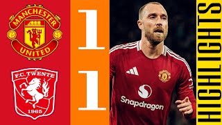 Christian Eriksen Goal  Manchester United vs Twente 11  UEFA Europa League 2425 [upl. by Rubi]