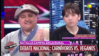 Veganos vs Gauchos Batalla campal en La Rural  Debate picante en Intratables [upl. by Eerahc]