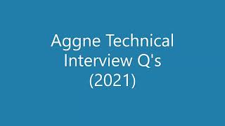 Aggne Technical Interview Question 2021  Fresher Recruitment  campus Placement [upl. by Ade]