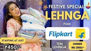 All new FLIPKART LEHENGA hual festive special  Tryon  Honest Review  gimaashi [upl. by Crispa]