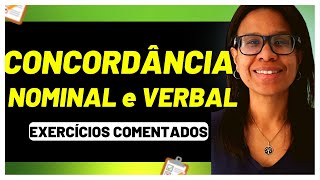 🚨QUESTÕES COMENTADAS de CONCORDÂNCIA VERBAL e NOMINAL Prof Eliane Vieira [upl. by Kirt]