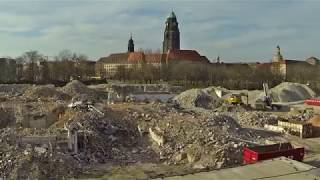 Bauboom in Dresden Abriss des Robotron Atriums [upl. by Llehcim]