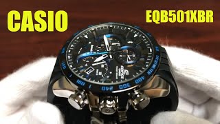 Unboxing Casio Edifice EQB501XBR Bluetooth Solar Powered Watch EQB501XBR1A [upl. by Enneire923]