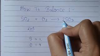 How to balance SO2 O2  SO3 [upl. by Nhar]