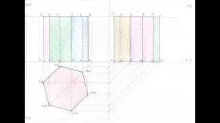 PROIEZIONE ORTOGONALE DI PRISMA ESAGONALE [upl. by Eluk]