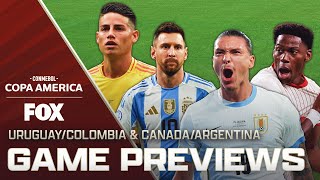 Copa América Argentina vs Canada amp Uruguay vs Colombia previews [upl. by Alphonse]