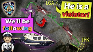 Helicopter VIOLATES NEW YORK AIRSPACE  Police Chased Him to JFK [upl. by Seiuqram]