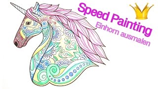 Speed Painting Einhorn Mandala ausmalen [upl. by Hiltan54]