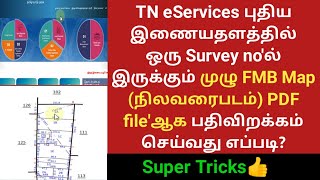 How to download full FMP map of survey number in TN eServices website  Patta Chitta FMB Tamil [upl. by Accever]