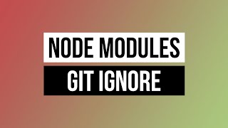 Your first GitHub repo and ignoring Node Modules [upl. by Snehpets182]