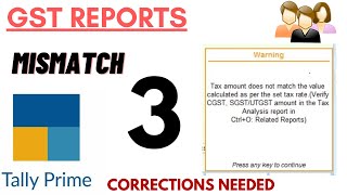 How to Rectify GST Reports in Tally Prime  Tax Rate Matching Problem  GSTR1 Reports Corrections [upl. by Bourn]