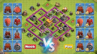 Town Hall 6 Max Vs Level 1 And Max Siege Machines  Clash of Clans [upl. by Atiugram686]