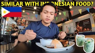 Indonesian Try Filipino Food For The First Time  Chicken Inasal amp Buko Pandan [upl. by Idoux967]