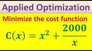 Applied MaximizationMinimization Problems Part 2 of 2 [upl. by Redna533]