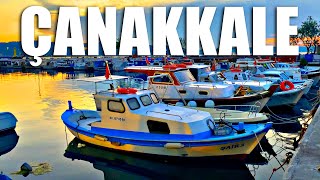 ÇANAKKALE MERKEZ TURU  ÇANAKKALE CENTRAL WALKING TOUR 4K ÇANAKKALE TRUVA TURKEYTRAVEL [upl. by Gruchot]