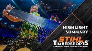 STIHL TIMBERSPORTS® Individual World Championship 2023  competition highlights [upl. by Laurance]