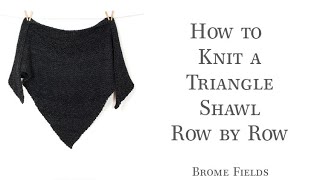 FREE Triangle Shawl Knitting Pattern Tutorial [upl. by Ardnuas]