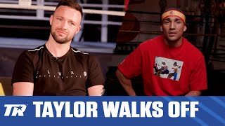 Josh Taylor Had Enough of Teofimo Lopez Gets Up amp Leaves During Interview  Taylor v Lopez June 10 [upl. by Ylrebnik]